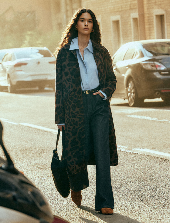 пальто из 100% шерсти с анималистичным принтом - цена, описание и отзывы - фото №2