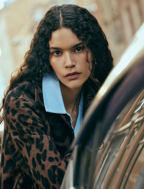 пальто из 100% шерсти с анималистичным принтом - цена, описание и отзывы - фото №3