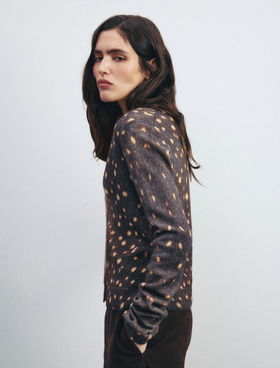 кардиган с принтом из 100% шерсти - цена, описание и отзывы - фото №6