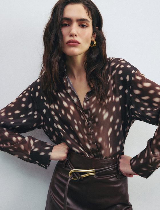 блуза из 100% вискозы с принтом - цена, описание и отзывы - фото №3