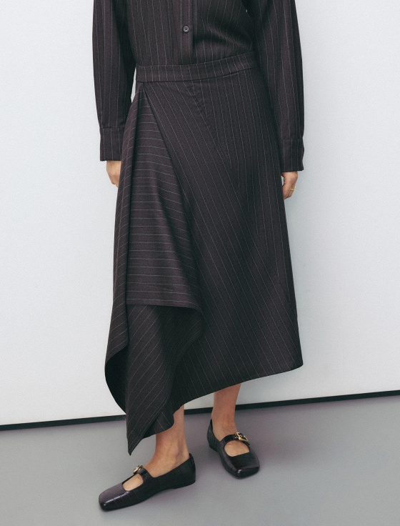 юбка миди из шерсти в полоску - цена, описание и отзывы - фото №4