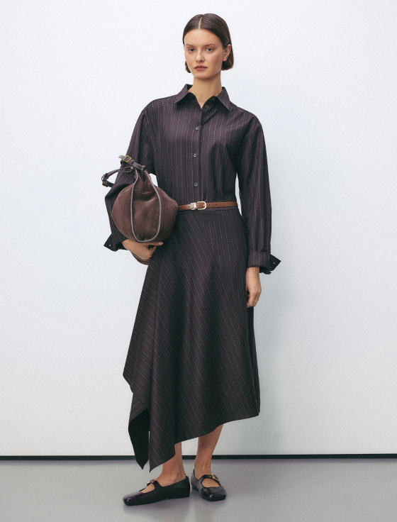 юбка миди из шерсти в полоску - цена, описание и отзывы - фото №3