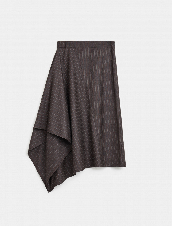 юбка миди из шерсти в полоску - цена, описание и отзывы - фото №1