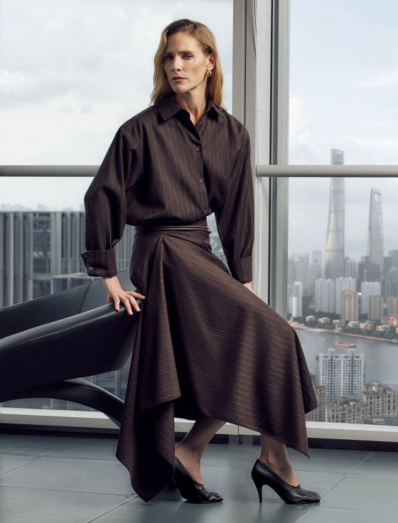 юбка миди из шерсти в полоску - цена, описание и отзывы - фото №2