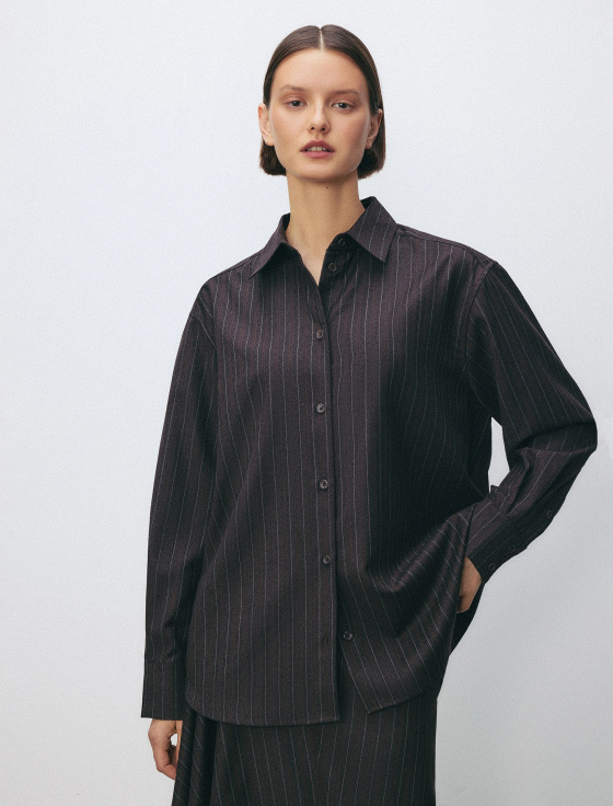 рубашка из 100% шерсти в полоску - цена, описание и отзывы - фото №5