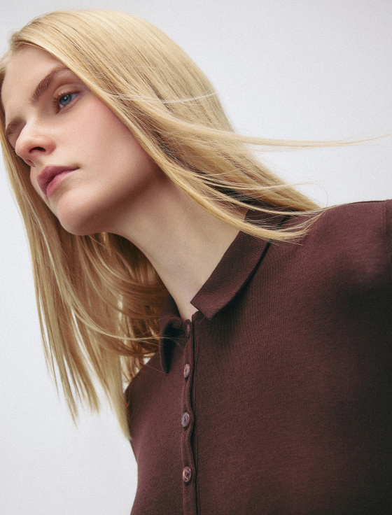 джемпер-поло из тенсела и шерсти - цена, описание и отзывы - фото №5