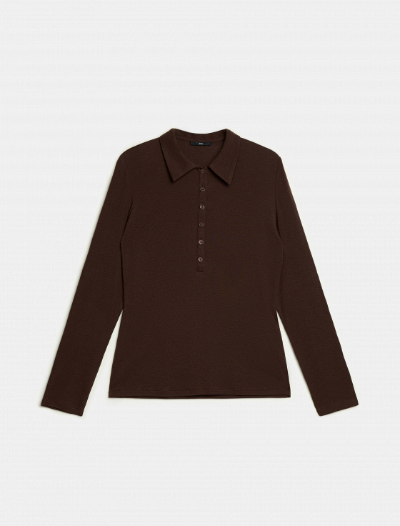 джемпер-поло из тенсела и шерсти - цена, описание и отзывы - фото №1