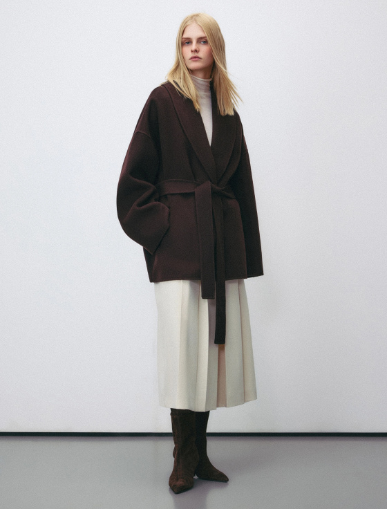 пальто из шерсти с поясом - цена, описание и отзывы - фото №3