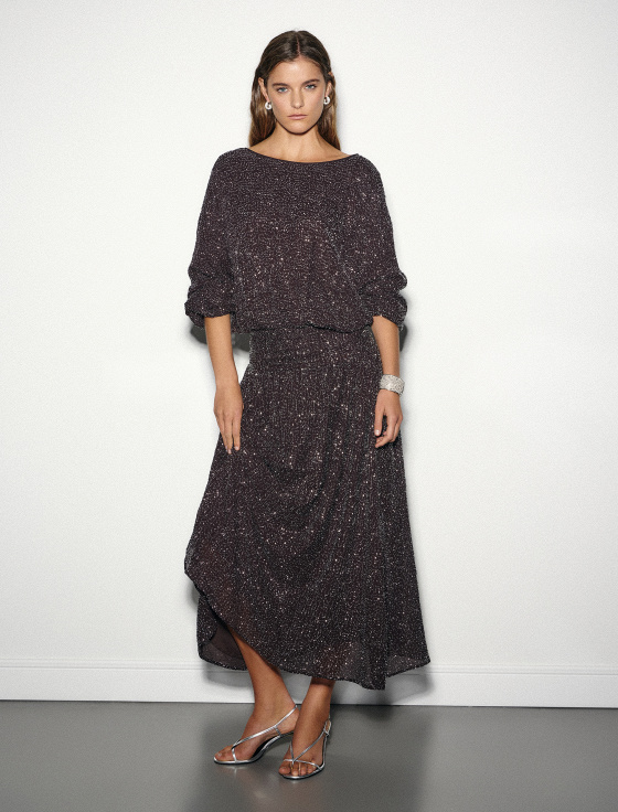 платье-миди из вискозы с пайетками - цена, описание и отзывы - фото №3