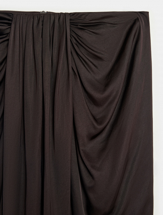 юбка-миди с разрезом и декоративными сборками - цена, описание и отзывы - фото №6