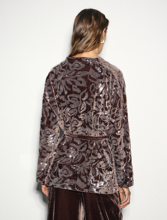 кимоно из бархата с пайетками - цена, описание и отзывы - фото №6