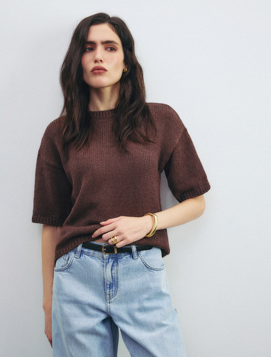 джемпер из хлопка с коротким рукавом - цена, описание и отзывы - фото №2