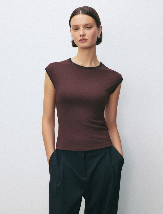 футболка из вискозы с декоративной вышивкой - цена, описание и отзывы - фото №4