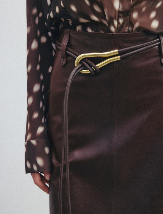 юбка миди из 100% натуральной кожи - цена, описание и отзывы - фото №5