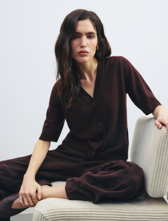 джемпер с коротким рукавом из шерсти и шёлка - цена, описание и отзывы - фото №2