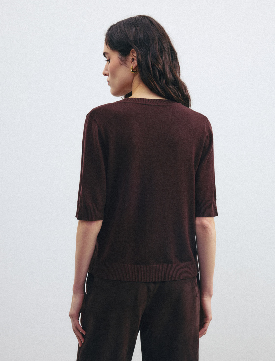 джемпер с коротким рукавом из шерсти и шёлка - цена, описание и отзывы - фото №4