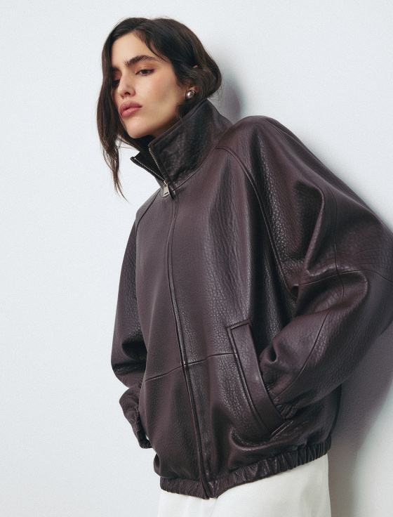 бомбер из 100% натуральной кожи - цена, описание и отзывы - фото №4