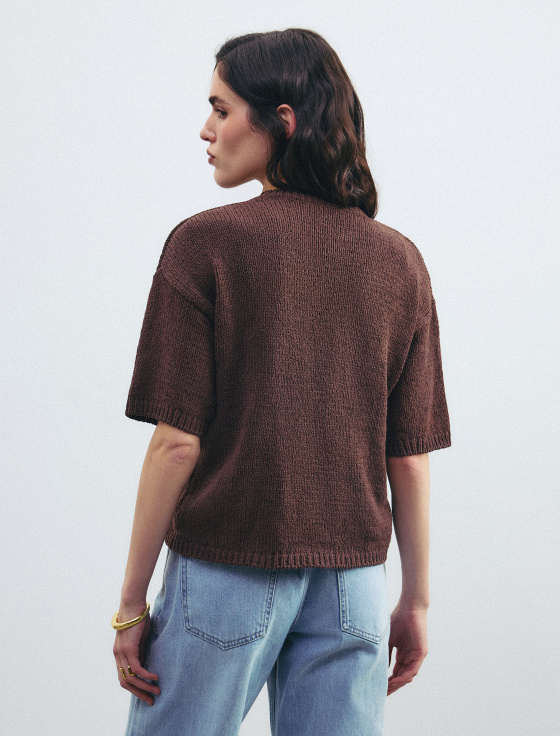 джемпер из хлопка с коротким рукавом - цена, описание и отзывы - фото №4