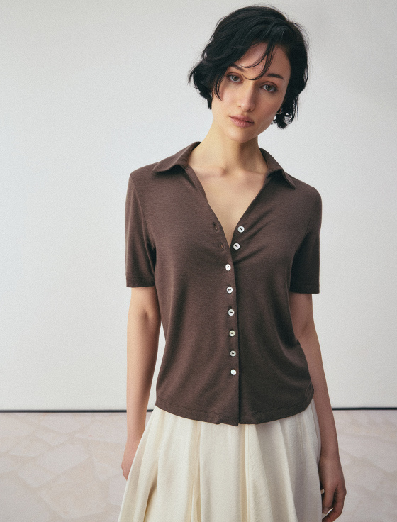 блуза с коротким рукавом из вискозы и шерсти - цена, описание и отзывы - фото №2