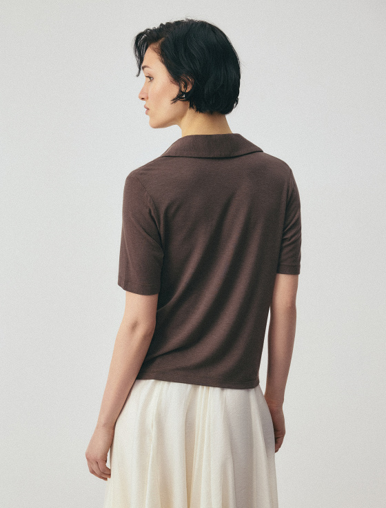 блуза с коротким рукавом из вискозы и шерсти - цена, описание и отзывы - фото №4