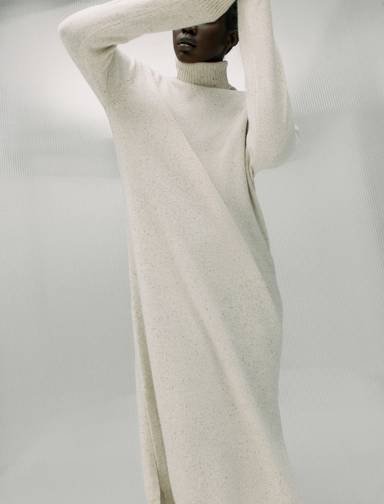 платье макси из 100% шерсти мериноса с высоким воротом - цена, описание и отзывы - фото №2