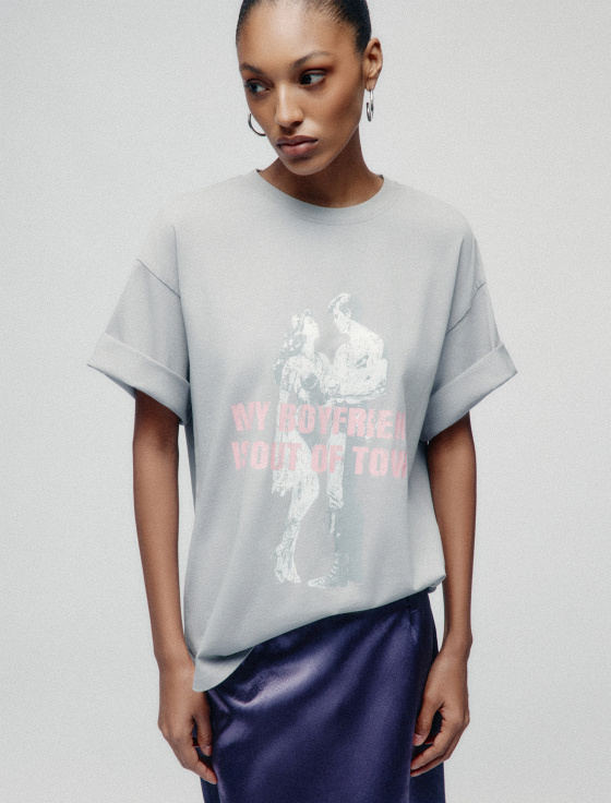 футболка из хлопка с принтом - цена, описание и отзывы - фото №2