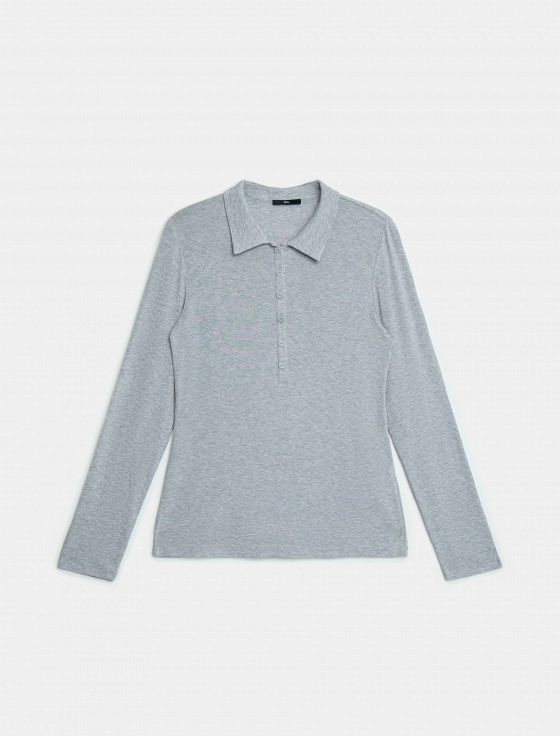 джемпер-поло из тенсела и шерсти - цена, описание и отзывы - фото №1
