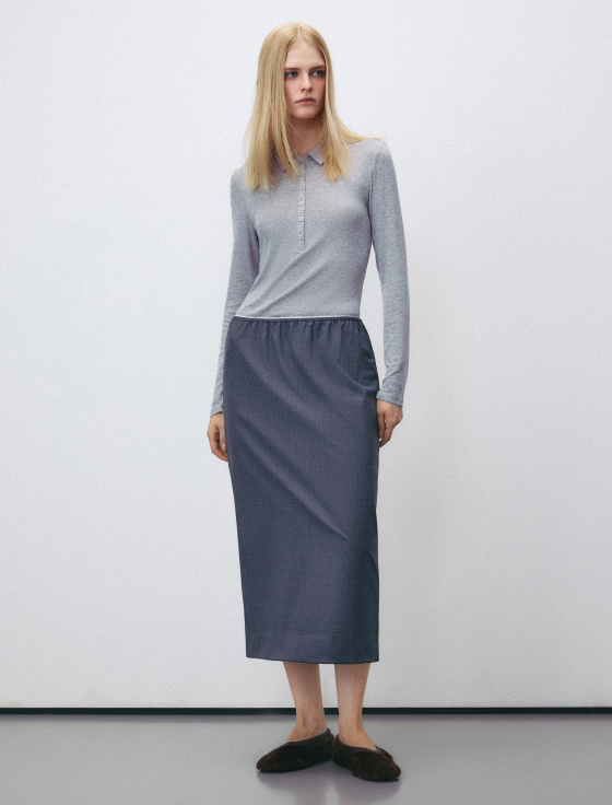 джемпер-поло из тенсела и шерсти - цена, описание и отзывы - фото №3