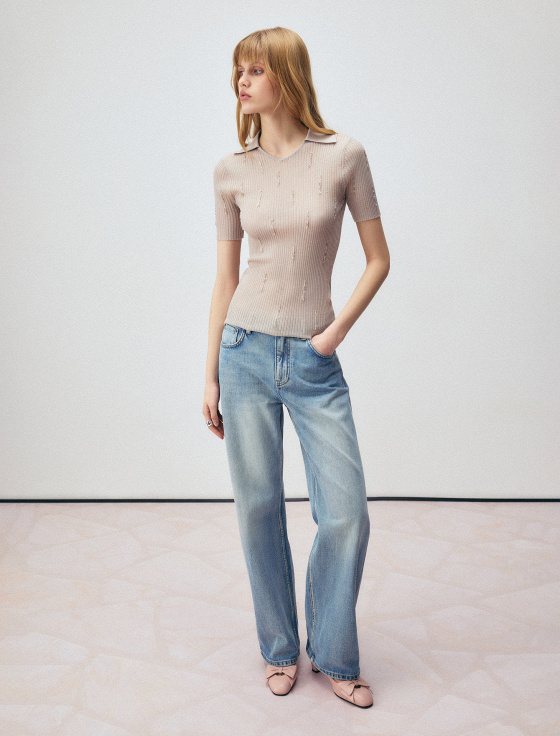 джемпер-поло из вискозы с бисером - цена, описание и отзывы - фото №3