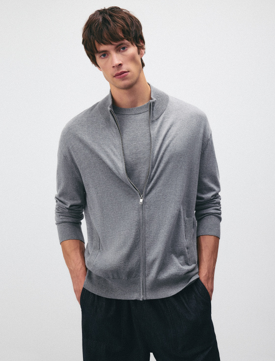 джемпер на молнии из хлопка с шелком - цена, описание и отзывы - фото №3