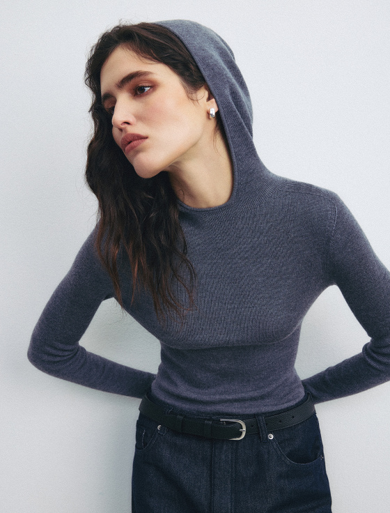 джемпер из 100% шерсти с капюшоном - цена, описание и отзывы - фото №2