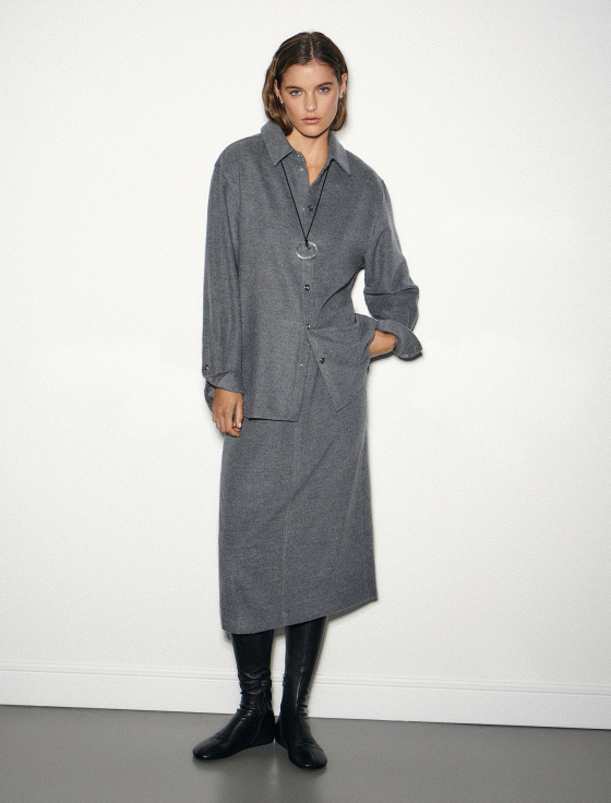 юбка миди из тенсела и шерсти - цена, описание и отзывы - фото №3