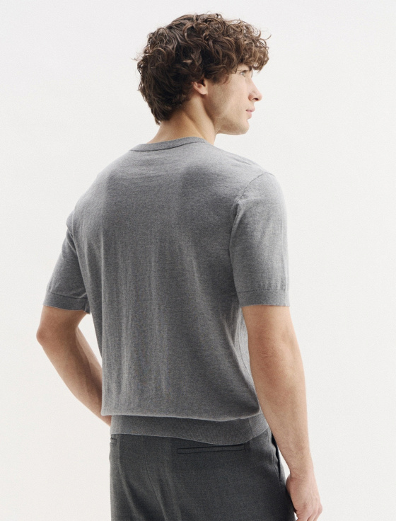 джемпер с коротким рукавом из хлопка и шёлка - цена, описание и отзывы - фото №4