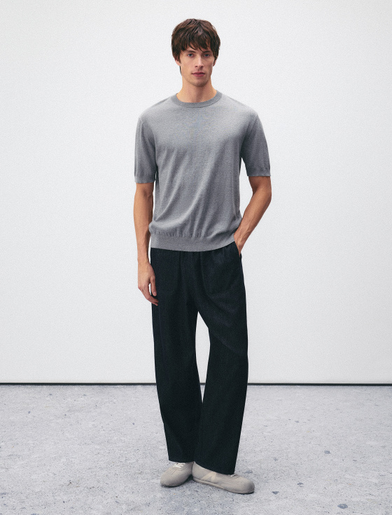 джемпер с коротким рукавом из хлопка и шёлка - цена, описание и отзывы - фото №5