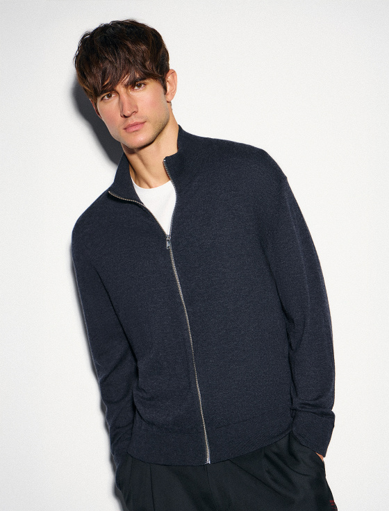 кардиган на молнии из 100% шерсти мериноса - цена, описание и отзывы - фото №1