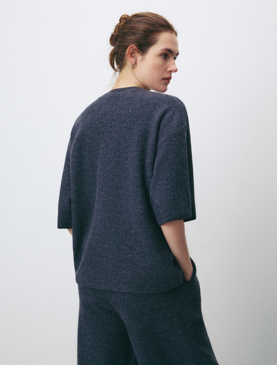 джемпер из 100% шерсти с коротким рукавом - цена, описание и отзывы - фото №4