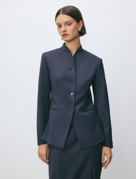 жакет приталенный из фактурной шерсти - цена, описание и отзывы - фото №4