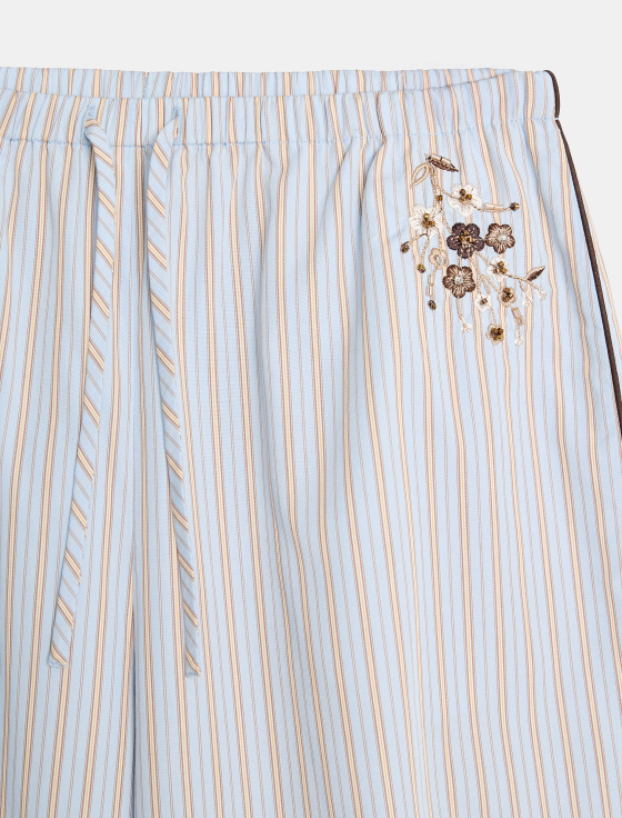 брюки из хлопка с цветочной вышивкой - цена, описание и отзывы - фото №3