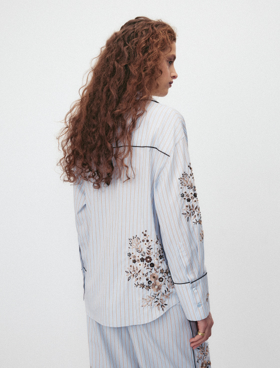 блуза из хлопка с цветочной вышивкой - цена, описание и отзывы - фото №3