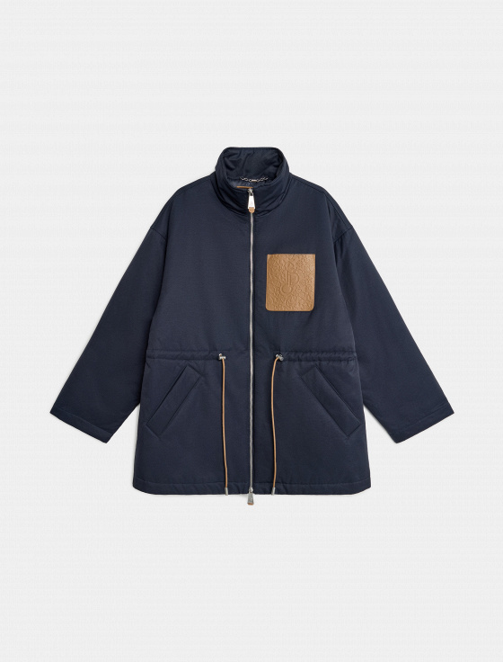 парка из хлопка с кожаным карманом - цена, описание и отзывы - фото №1