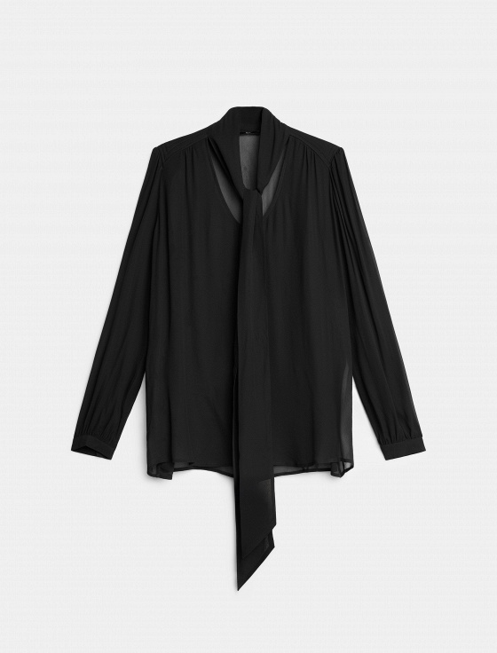 блузка из вискозы с воротом-шарфом - цена, описание и отзывы - фото №1