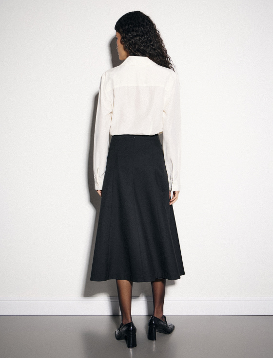 юбка-миди в складку из костюмной ткани - цена, описание и отзывы - фото №4