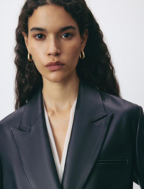 пиджак двубортный из натуральной кожи - цена, описание и отзывы - фото №5