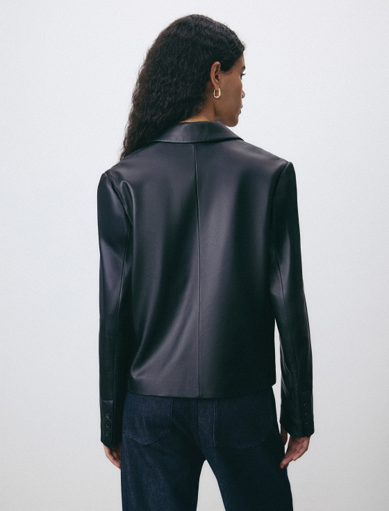 пиджак двубортный из натуральной кожи - цена, описание и отзывы - фото №3