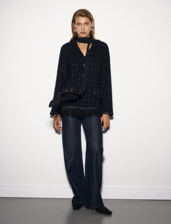 кардиган в клетку с бахромой - цена, описание и отзывы - фото №3