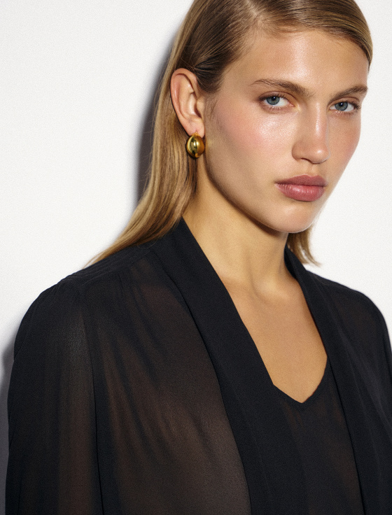 блузка из вискозы с воротом-шарфом - цена, описание и отзывы - фото №6