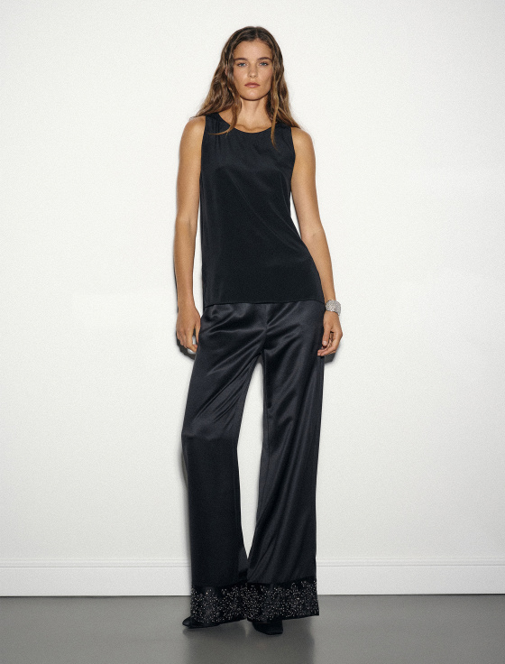 брюки из ацетата с металлизированной нитью - цена, описание и отзывы - фото №2