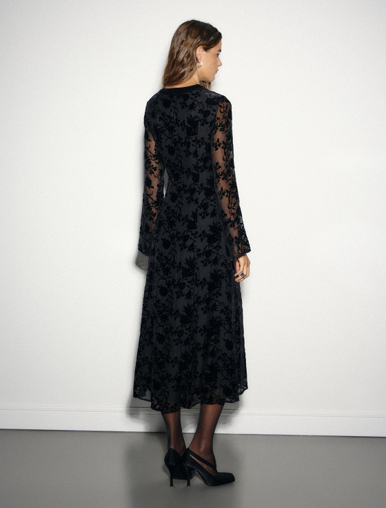 платье из панбархата с цветочным узором - цена, описание и отзывы - фото №3