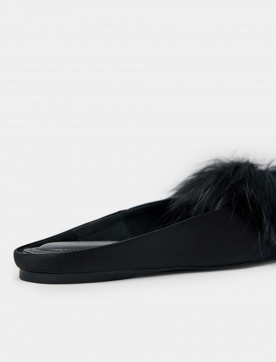 мюли из шёлка с отделкой из меха лисы - цена, описание и отзывы - фото №4