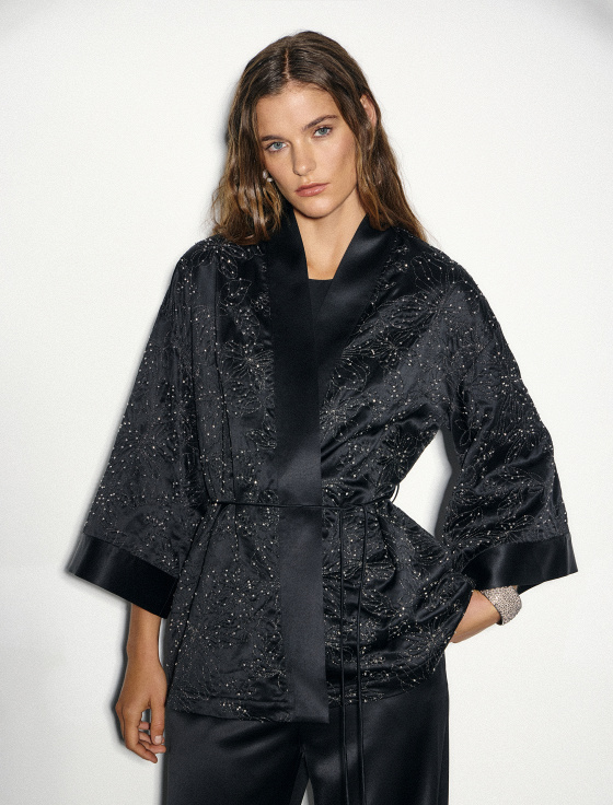 блуза-кимоно с металлизированной нитью - цена, описание и отзывы - фото №3
